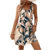 imageSOLY HUX Womens Summer Sleeveless V Neck Short Dresses Printed A Line Beach Dress Flowy SundressBlue Khaki Multi