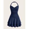 imageSOLY HUX Cute Halter Mini Dresses for Women Summer Sexy Club Party Backless Short SundressDark Blue