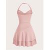 imageSOLY HUX Cute Halter Mini Dresses for Women Summer Sexy Club Party Backless Short SundressDusty Pink