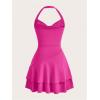 imageSOLY HUX Cute Halter Mini Dresses for Women Summer Sexy Club Party Backless Short SundressHot Pink