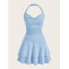 imageSOLY HUX Cute Halter Mini Dresses for Women Summer Sexy Club Party Backless Short SundressLight Blue