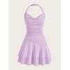 imageSOLY HUX Cute Halter Mini Dresses for Women Summer Sexy Club Party Backless Short SundressLilac Purple