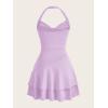 imageSOLY HUX Cute Halter Mini Dresses for Women Summer Sexy Club Party Backless Short SundressLilac Purple