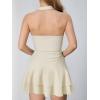imageSOLY HUX Cute Halter Mini Dresses for Women Summer Sexy Club Party Backless Short SundressPure Beige