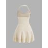 imageSOLY HUX Cute Halter Mini Dresses for Women Summer Sexy Club Party Backless Short SundressPure Beige
