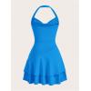 imageSOLY HUX Cute Halter Mini Dresses for Women Summer Sexy Club Party Backless Short SundressPure Blue
