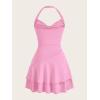 imageSOLY HUX Cute Halter Mini Dresses for Women Summer Sexy Club Party Backless Short SundressPure Pink