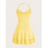 imageSOLY HUX Cute Halter Mini Dresses for Women Summer Sexy Club Party Backless Short SundressPure Yellow