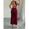 imageSOLY HUX Womens Backless Bodycon Dress Square Neck Sleeveless Fishtail Hem Textured Long DressesSolid Burgundy