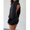 imageSOLY HUX Womens Backless Mini Dress Turtleneck Long Sleeve Open Back Bodycon Party DressesPure Black