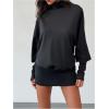 imageSOLY HUX Womens Backless Mini Dress Turtleneck Long Sleeve Open Back Bodycon Party DressesPure Black