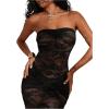 imageSOLY HUX Womens Lace Sheer Maxi Dress Strapless Sleeveless Tube Fishtail Bodycon Long Party Club DressesPure Black