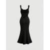 imageSOLY HUX Womens Open Back Cowl Neck Bodycon Maxi Dresses Sleeveless Tie Backless Cami Party Long DressPlain Black