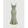 imageSOLY HUX Womens Open Back Cowl Neck Bodycon Maxi Dresses Sleeveless Tie Backless Cami Party Long DressSolid Green