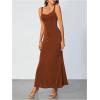 imageSOLY HUX Womens Open Back Cowl Neck Bodycon Maxi Dresses Sleeveless Tie Backless Cami Party Long DressSolid Rust Brown