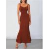 imageSOLY HUX Womens Open Back Cowl Neck Bodycon Maxi Dresses Sleeveless Tie Backless Cami Party Long DressSolid Rust Brown
