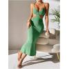 imageSOLY HUX Womens Open Back Going Out Dresses Cut Out Cami Spaghetti Strap Backless Midi Bodycon DressPlain Green