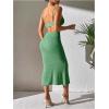 imageSOLY HUX Womens Open Back Going Out Dresses Cut Out Cami Spaghetti Strap Backless Midi Bodycon DressPlain Green