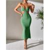 imageSOLY HUX Womens Open Back Going Out Dresses Cut Out Cami Spaghetti Strap Backless Midi Bodycon DressPlain Green