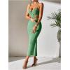 imageSOLY HUX Womens Open Back Going Out Dresses Cut Out Cami Spaghetti Strap Backless Midi Bodycon DressPlain Green