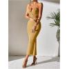 imageSOLY HUX Womens Open Back Going Out Dresses Cut Out Cami Spaghetti Strap Backless Midi Bodycon DressPlain Yellow
