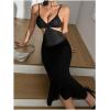 imageSOLY HUX Womens Open Back Going Out Dresses Cut Out Cami Spaghetti Strap Backless Midi Bodycon DressSolid Black