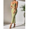 imageSOLY HUX Womens Open Back Going Out Dresses Cut Out Cami Spaghetti Strap Backless Midi Bodycon DressSolid Green