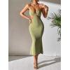 imageSOLY HUX Womens Open Back Going Out Dresses Cut Out Cami Spaghetti Strap Backless Midi Bodycon DressSolid Green