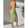 imageSOLY HUX Womens Open Back Going Out Dresses Cut Out Cami Spaghetti Strap Backless Midi Bodycon DressSolid Green