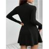 imageSOLY HUX Womens Plus Size Dress Mock Neck Long Sleeve Ribbed Knit A Line Mini DressesPure Black