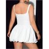 imageSOLY HUX Womens Plus Size Square Neck Sleeveless A Line Bubble Dress Y2k Mini DressesPure White