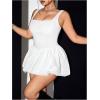 imageSOLY HUX Womens Plus Size Square Neck Sleeveless A Line Bubble Dress Y2k Mini DressesPure White