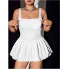 imageSOLY HUX Womens Plus Size Square Neck Sleeveless A Line Bubble Dress Y2k Mini DressesPure White