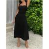 imageSOLY HUX Womens Square Neck Formal Dress Sleeveless Flowy A Line Ruched Waist Elegant Long DressesPlain Black