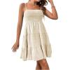 imageSOLY HUX Womens Sundress Smock Cami Mini Dress Sleeveless Swing A Line Short Dresses Casual Cute Summer DressesPlain Beige