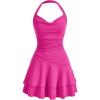 imageSOLY HUX Cute Halter Mini Dresses for Women Summer Sexy Club Party Backless Short SundressHot Pink