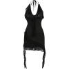 imageSOLY HUX Womens Halter Ruffle Cami Mini Dresses Bodycon Backless Club Party DressPlain Black