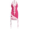 imageSOLY HUX Womens Halter Ruffle Cami Mini Dresses Bodycon Backless Club Party DressPlain Hotpink