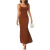imageSOLY HUX Womens Open Back Cowl Neck Bodycon Maxi Dresses Sleeveless Tie Backless Cami Party Long DressSolid Rust Brown