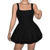 imageSOLY HUX Womens Plus Size Square Neck Sleeveless A Line Bubble Dress Y2k Mini DressesPlain Black