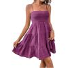 imageSOLY HUX Womens Sundress Smock Cami Mini Dress Sleeveless Swing A Line Short Dresses Casual Cute Summer DressesSolid Purple