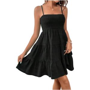 imageSOLY HUX Womens Sundress Smock Cami Mini Dress Sleeveless Swing A Line Short Dresses Casual Cute Summer DressesSolid Black