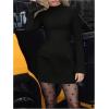imageSOLY HUX Womens Mock Neck Long Sleeve Mini Dress A Line Flared Elegant DressesPure Black