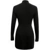 imageSOLY HUX Womens Mock Neck Long Sleeve Mini Dress A Line Flared Elegant DressesPure Black