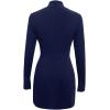 imageSOLY HUX Womens Mock Neck Long Sleeve Mini Dress A Line Flared Elegant DressesSolid Dark Blue