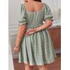 imageSOLY HUX Womens Plus Size Summer Dresses Sweetheart Neck Puff Short Sleeve Tie Swing A Line Midi DressSolid Mint Green