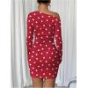 imageSOLY HUX Womens Ruched Bodycon Mini Dress Off The Shoulder Long Sleeve Fall DressesRed Heart