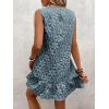 imageSOLY HUX Womens Ruffle Hem Sleeveless Tank Dress Round Neck Casual Jacquard Hem Smock Summer Mini DressesDusty Blue