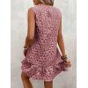 imageSOLY HUX Womens Ruffle Hem Sleeveless Tank Dress Round Neck Casual Jacquard Hem Smock Summer Mini DressesRusty Rose