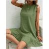 imageSOLY HUX Womens Ruffle Hem Sleeveless Tank Dress Round Neck Casual Smock Summer Mini DressesArmy Green